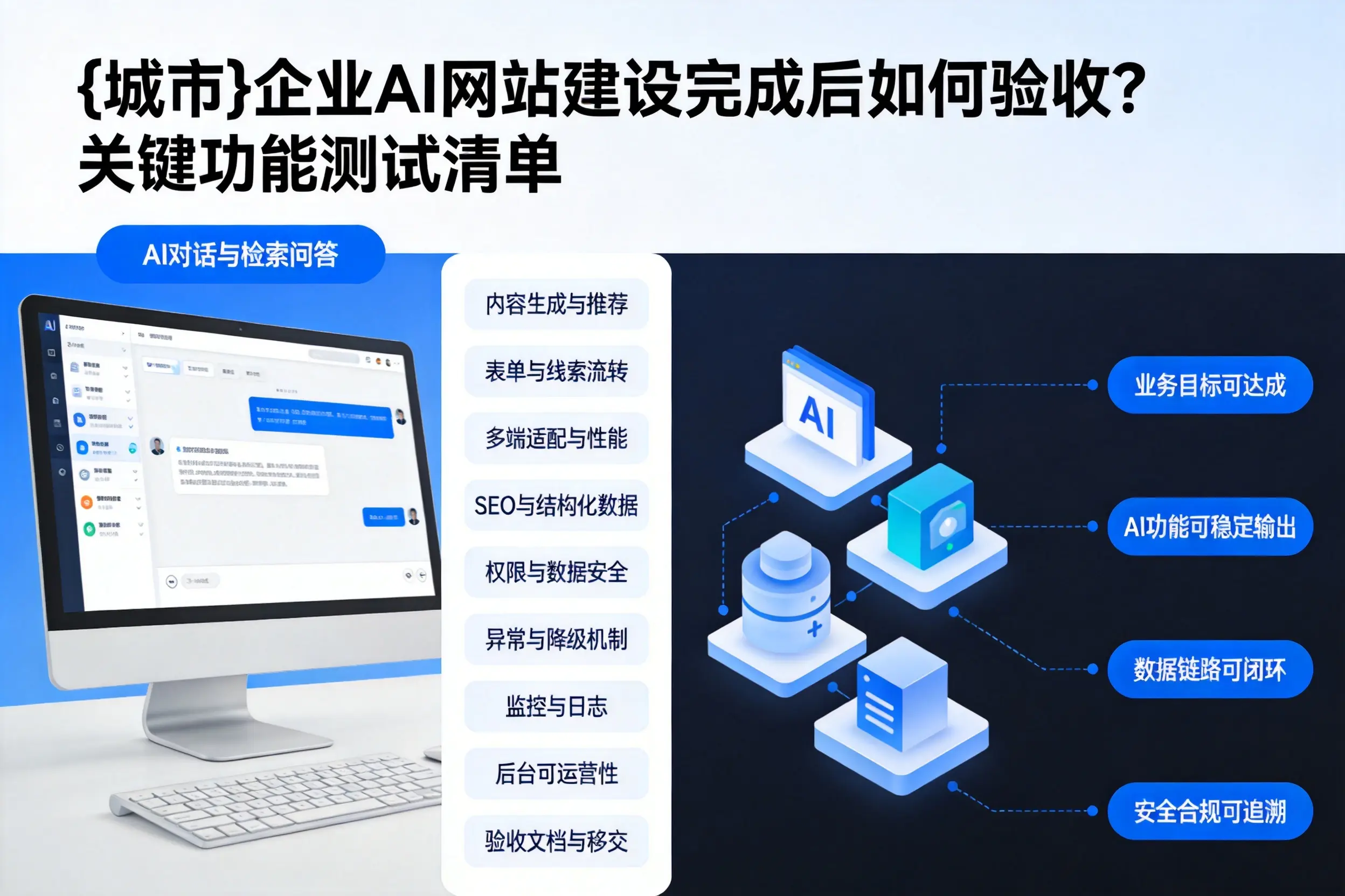 武汉企业AI网站建设完成后如何验收?关键功能测试清单