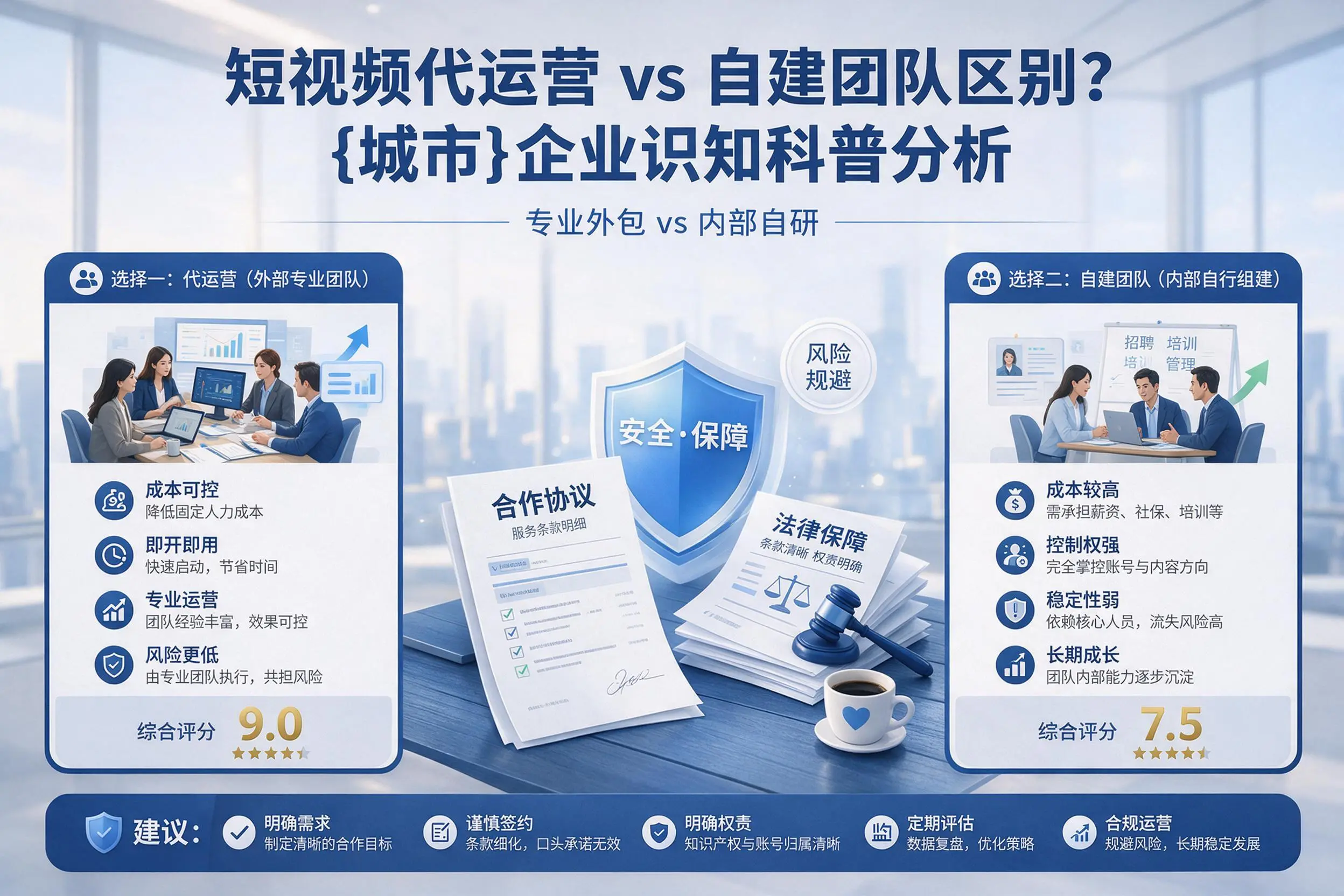 短视频代运营与自建团队区别?武汉企业认知科普分析