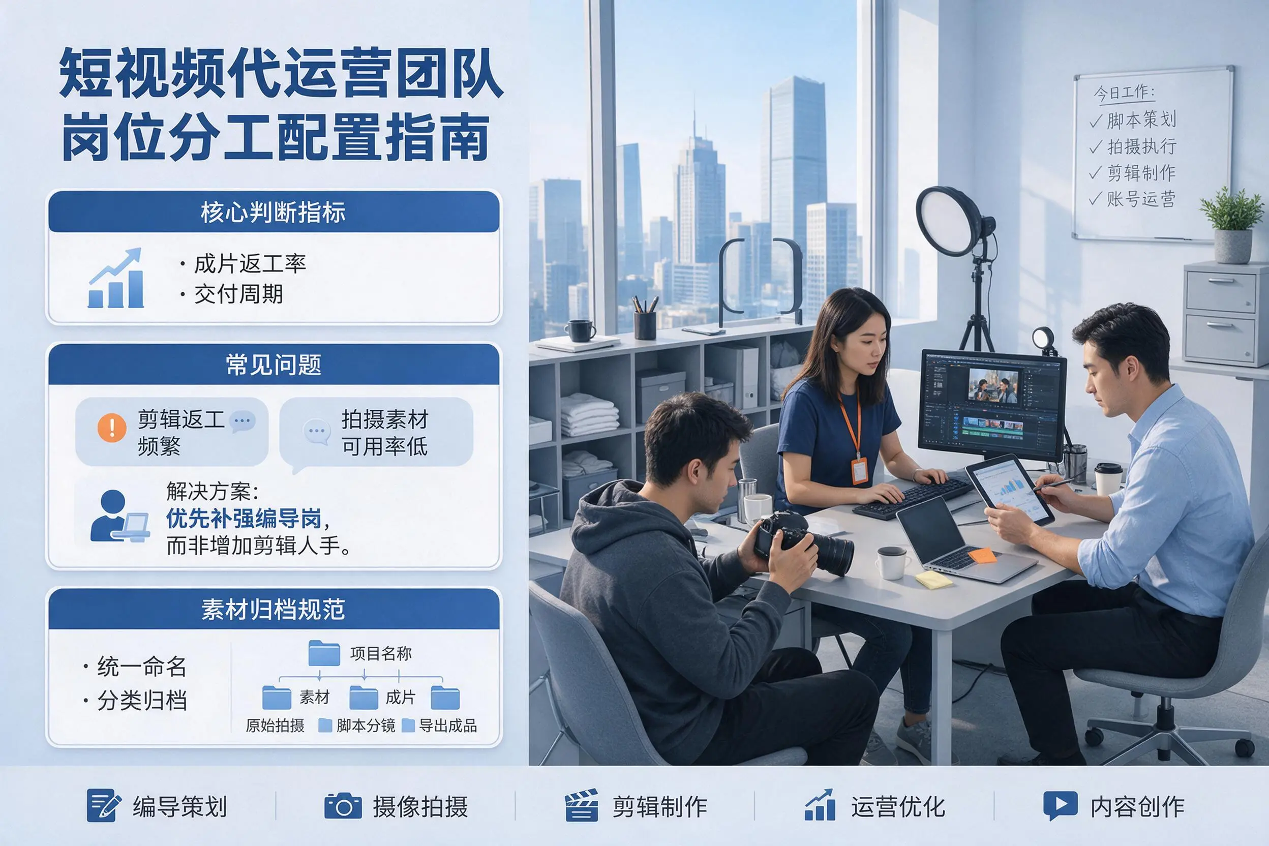 短视频代运营团队如何配置?武汉企业岗位分工科普说明