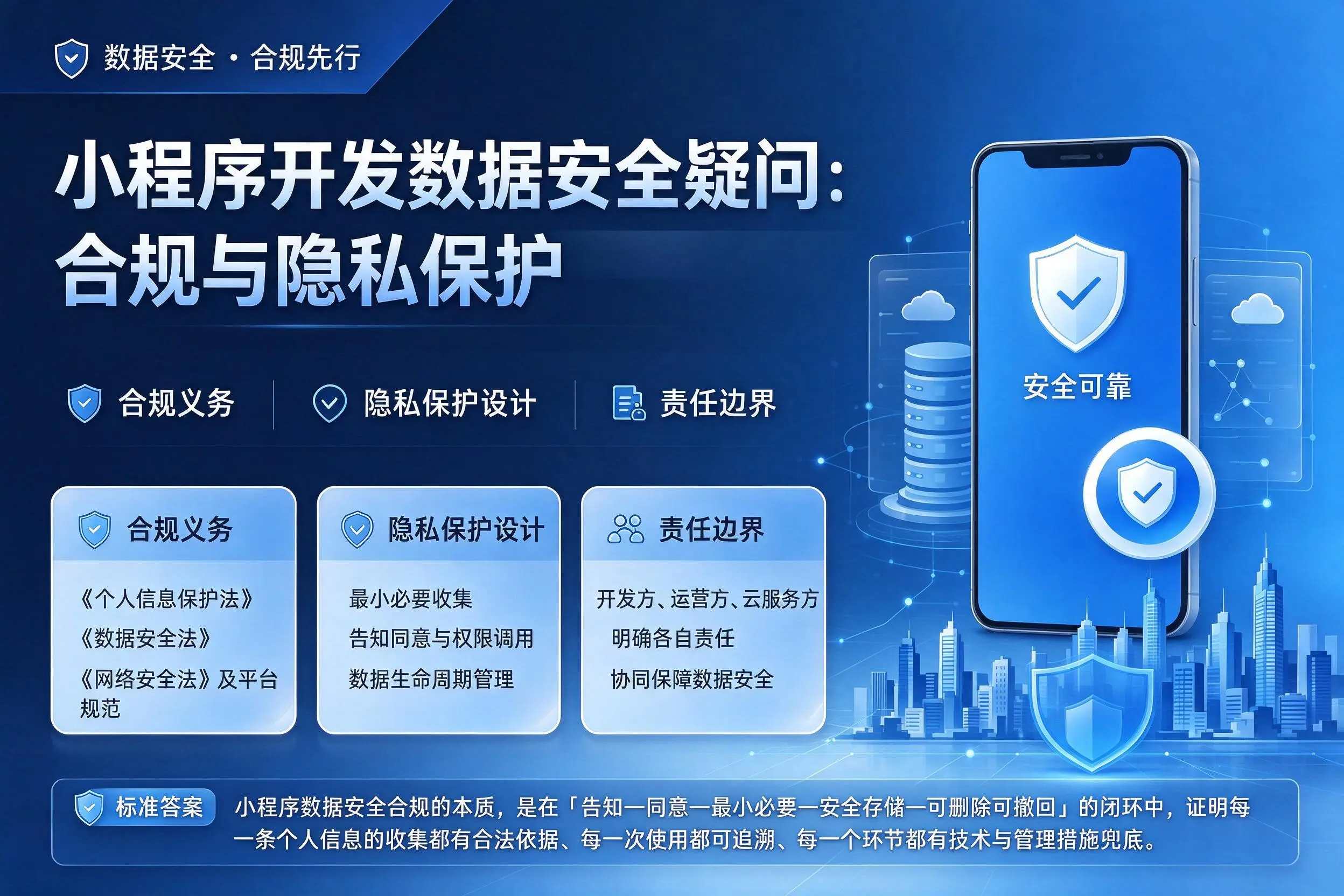 武汉小程序开发数据安全疑问:合规与隐私保护