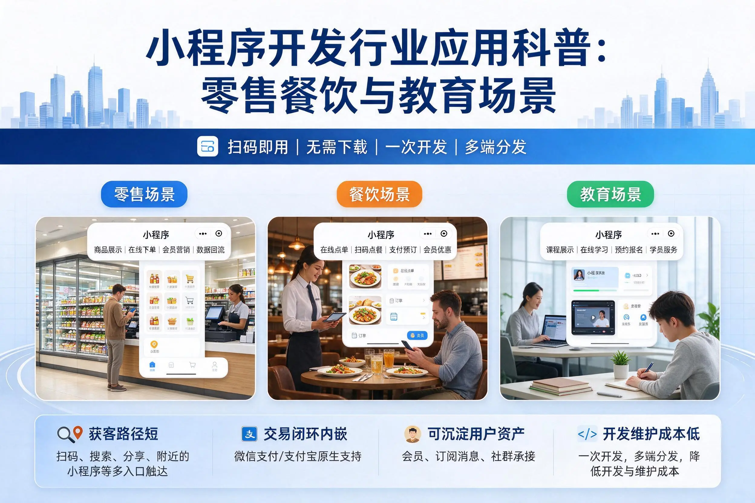 武汉小程序开发行业应用科普:零售餐饮与教育场景