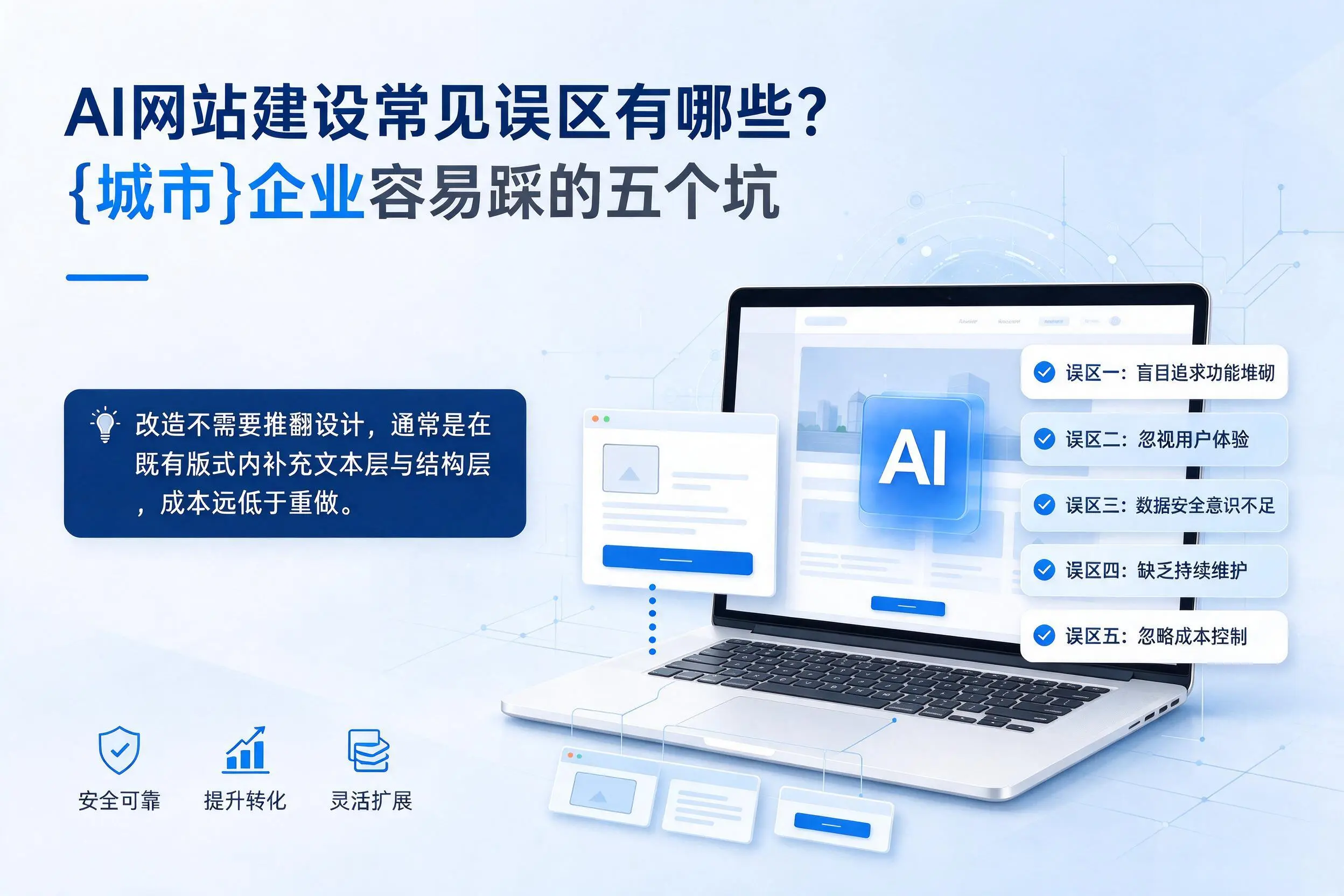 AI网站建设常见误区有哪些?武汉企业容易踩的五个坑