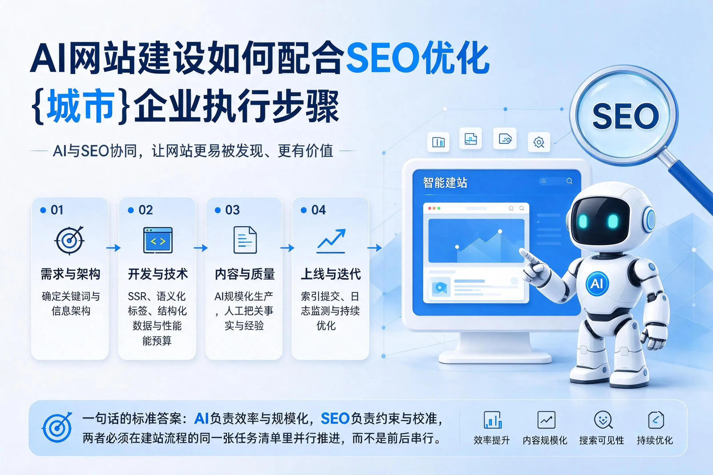 AI网站建设如何配合SEO优化，武汉企业执行步骤
