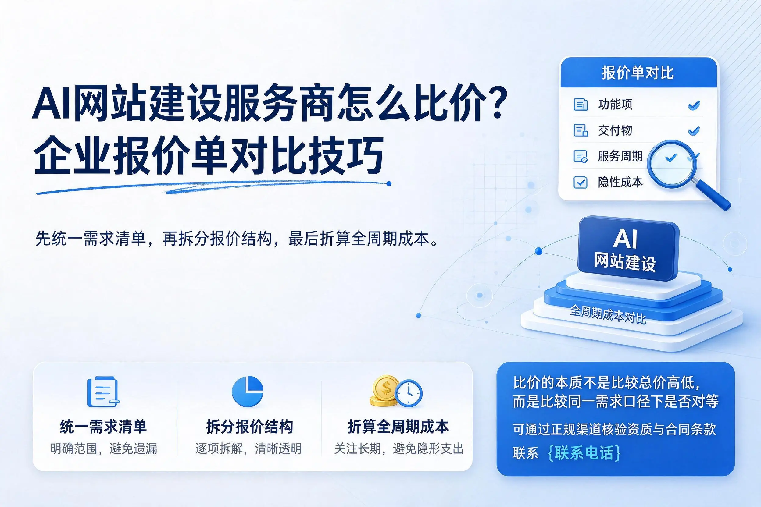 AI网站建设服务商怎么比价？武汉企业报价单对比技巧