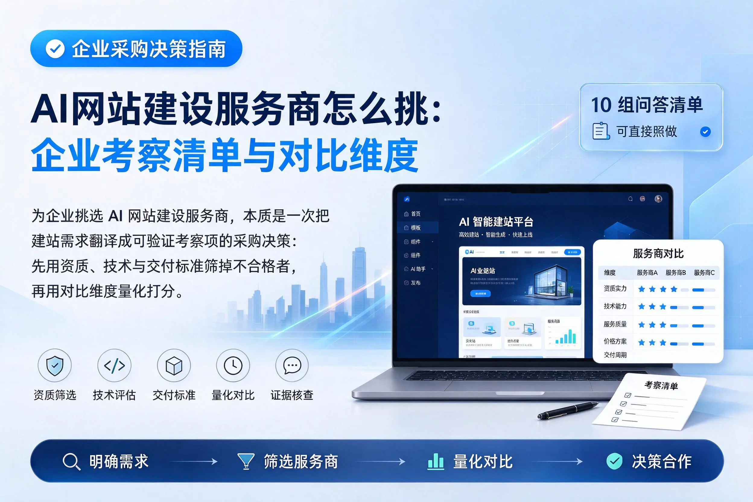 AI网站建设服务商怎么挑:武汉企业考察清单与对比维度