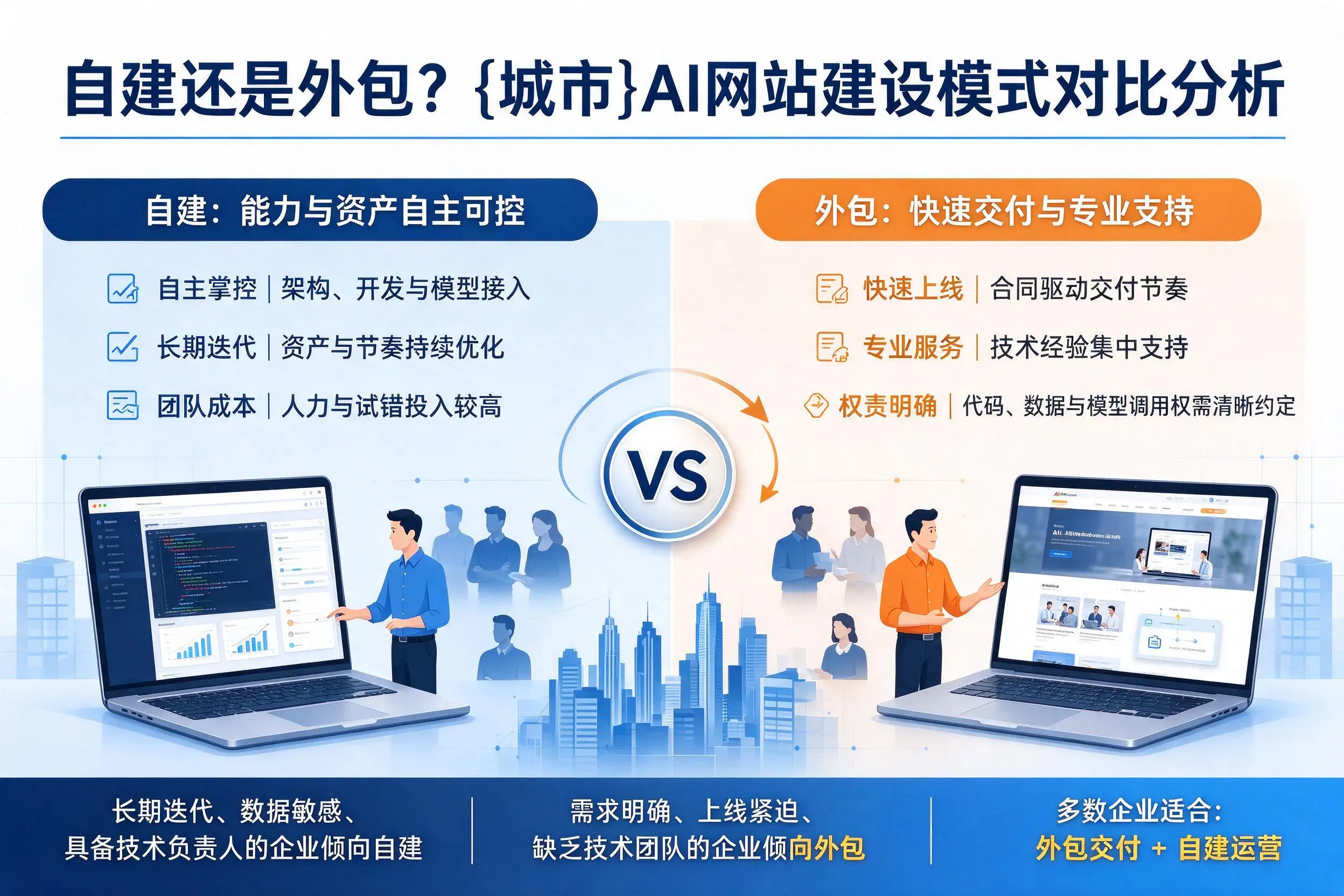自建还是外包?武汉AI网站建设模式对比分析