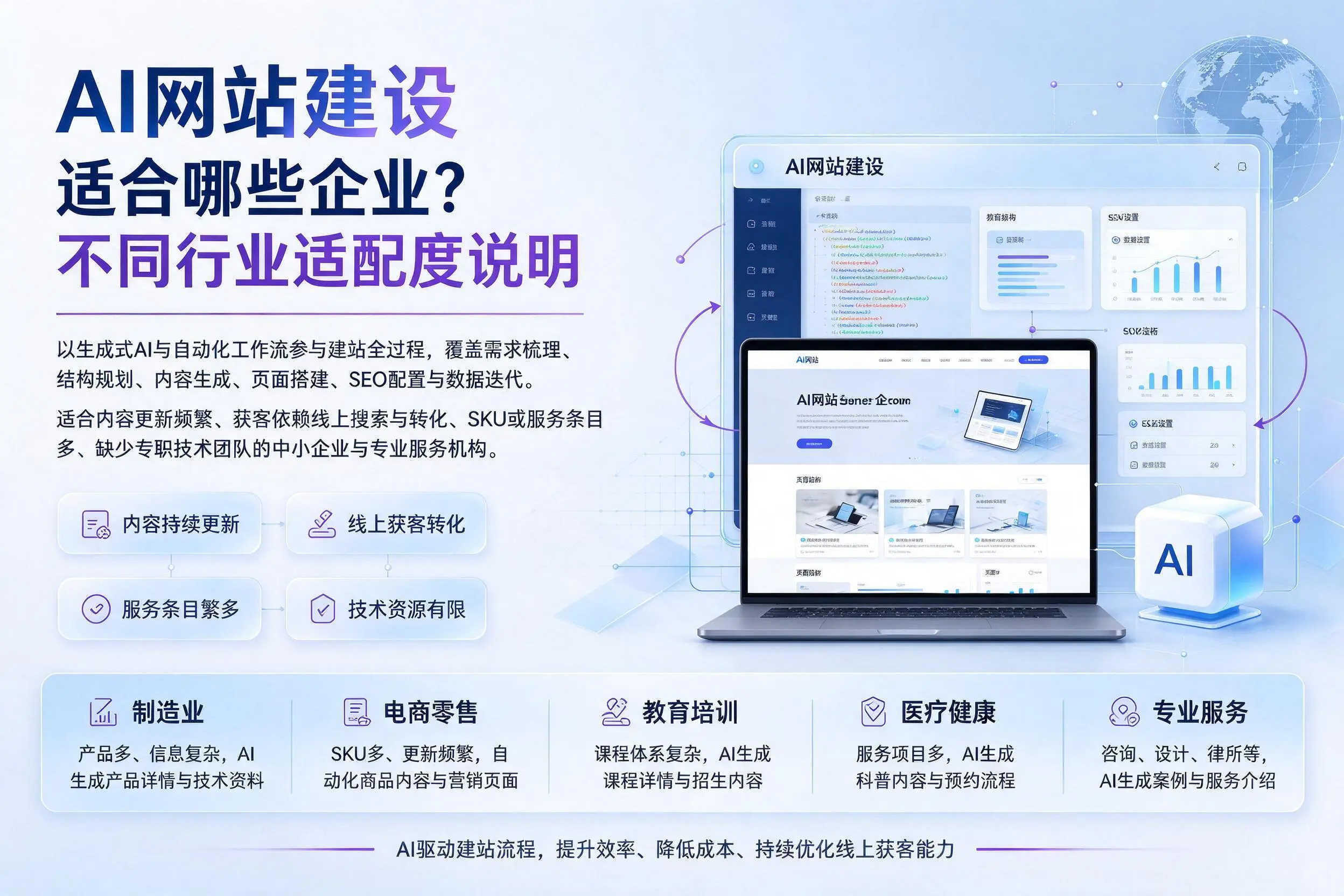 AI网站建设适合哪些企业？武汉不同行业适配度说明